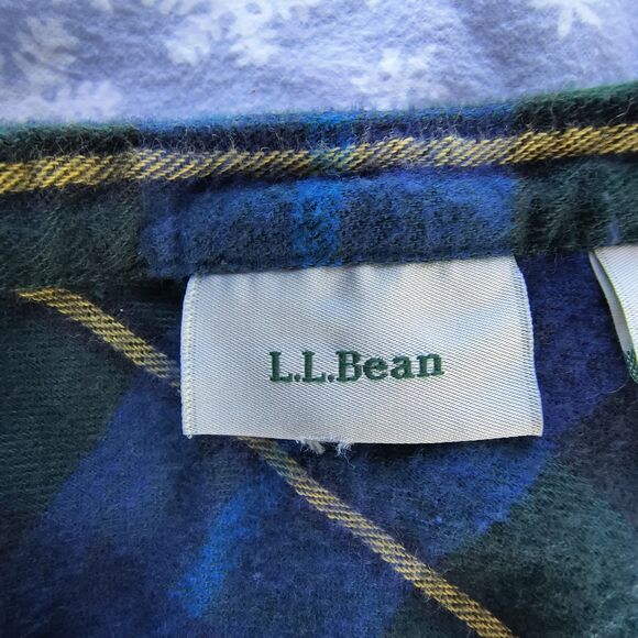 L.L. Bean Nightgown PL Multicolor Scotch Plaid Tartan Cotton Flannel Pintuck - Picture 15 of 16